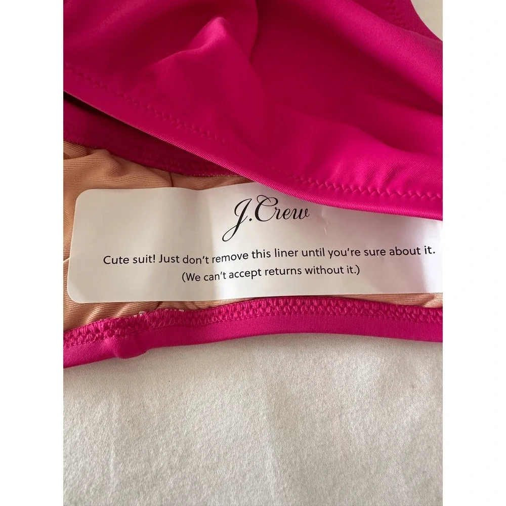 J.Crew High-Waisted High Cut Bikini Bottoms Hot Pink Size XX-Small